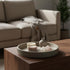 12in 100% Decorative Tray for Coffee Table Tray Decor, Gray Solid Concrete Decorative Round Tray for Kitchen, Living