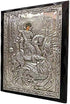 Handmade Greek Christian Orthodox Wood-Metallic Icon of Saint George - 24 X 19cm Solid Wood