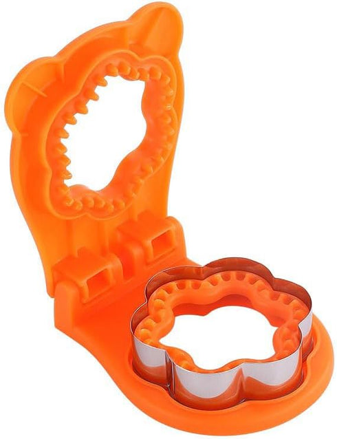 Flower Shaped Sandwich Cutter and Sealing Machine, Sturdy and Durable for Children's Favorite Lunch Sandwiches, Orange