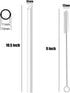 ALINK Reusable Clear Boba Straws, 13 mm x 10.5 in Jumbo Hard Plastic Smoothie Straws, Pack of 8 with Cleaning Brush