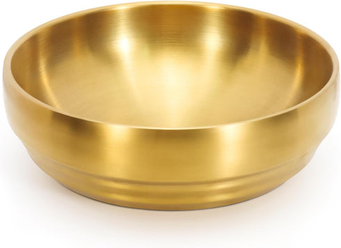 7.3In Gold Large Stainless Steel Soup Bowl, 35OZ Double Walled Serving Bowl for Restaurant, Home