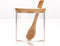 300ML/10Oz Clear Glass Jar with Bamboo Lid and Wooden Spoon, Cute Storage Canister for Kitchen