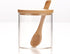 300ML/10Oz Clear Glass Jar with Bamboo Lid and Wooden Spoon, Cute Storage Canister for Kitchen