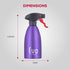 Evo 18/8 Stainless Steel Non-Aerosol Oil Sprayer for Olive Oil, Cooking Oils, and Vinegars, Purple, 16-Ounce