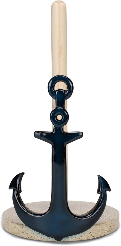 Elanze Designs Nautical Anchor 12 inch Resin and Wood Paper Towel Holder