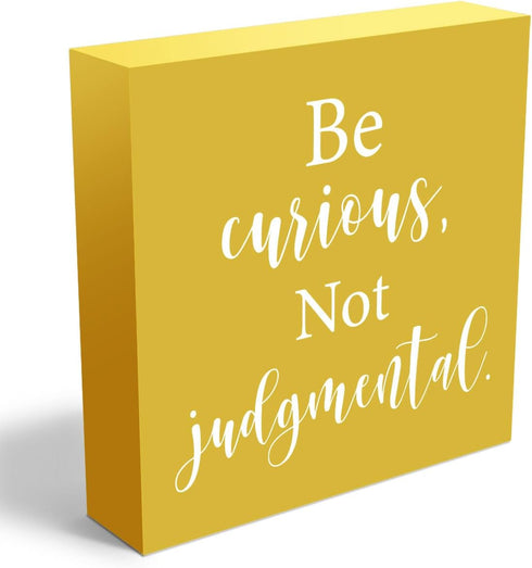 Inspirational Wooden Box Sign, Decorative Soccer Coach Gifts for Office Desk Decor, Rustic Square Wall Decor