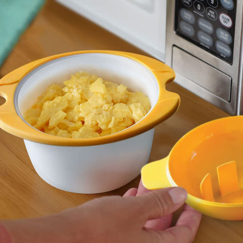 Microwave Egg Cooker Poacher Scramble Omelet Maker with Silicone Handles, Yolk Separator, Shell Cracker
