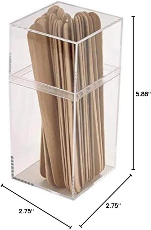 Pioneer Plastics 036C Clear Tall Rectangular Plastic Container, Pack of 4, 2.75" W x 2.625" D x 5.75" H