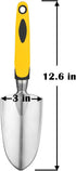 Yellow Gardening Shovel, Digging Trowel for Lawn Planting, Alloy Spade with Rubber Handle