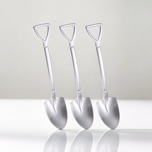 Smilesunus 10 Pcs Mini Shovel Spoons Dessert Spoons Stainless Steel Ice Cream Yogurt Spoons