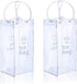 Ice Wine Bag Portable Collapsible Clear Wine Pouch Cooler with Handle for Party, Outdoor, Champagne, Cold Beer, 3 Pack