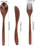3Pcs Wooden Spoon Fork Knife Cutlery Set, Japanese Reusable Wooden Bamboo Cutlery Set by FTVOGUE