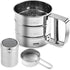 3 in 1 Stainless Steel Flour Sifter for Baking, 3 Cup Sifter for Cakes, Pastries, Cupcakes, Hand Press Design