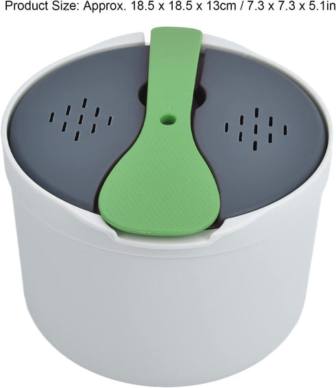Microwave Rice Cooker Steamer, Microwave Pasta Cooker with Strainer, 2 L Microwave Cookware Set for Rice, Pasta, Vegetables, Quinoa, Oatmeal, Ramen Non stick (green) by yaogohua