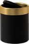 Small Trash Can with Lid, Mini Desk Trash Can, 1.5 Liter / 0.4 Gallon Metal Garbage Can for Countertop