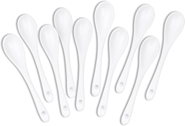 White Long Handle Porcelain Spoons Coffee, Tea, Yogurt and Ice-cream, Cutlery Fitting