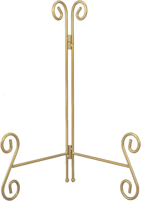 Plate Holder Display Stand, 12 Inch Gold Iron Easel for Large Platters, Photos, and Decorative Plates (1PACK)