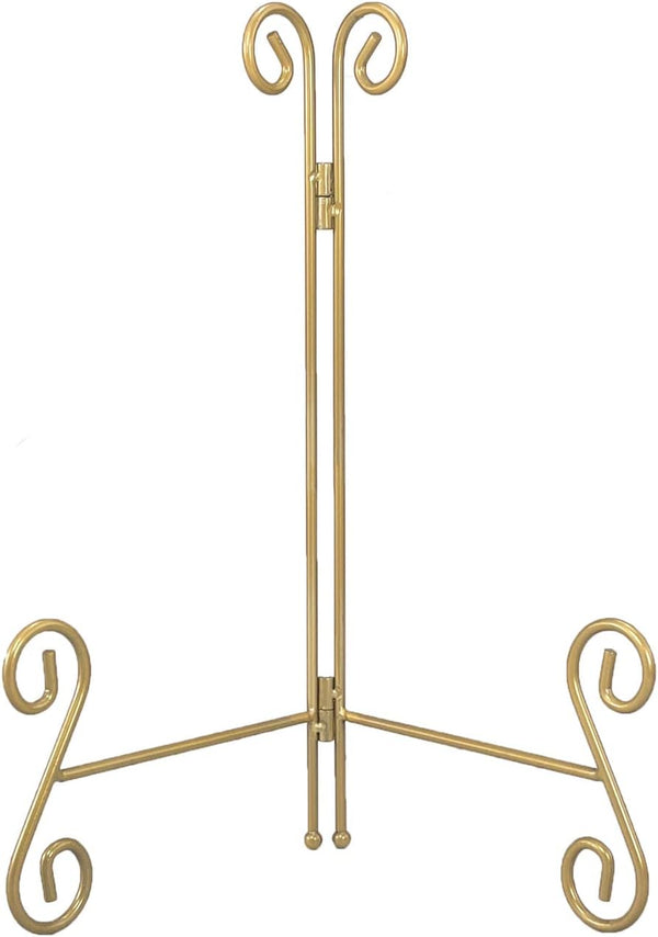 Plate Holder Display Stand, 12 Inch Gold Iron Easel for Large Platters, Photos, and Decorative Plates (1PACK)