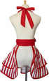 Cute Lovely Violet Mist Retro Aprons for Women, Girls, Vintage 50s Red Striped Kitchen Ruffle Apron, Christmas Gift