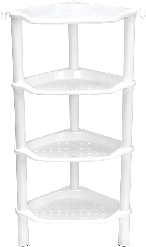 4 13.5 10 33.5 Inches, 4 Tier Corner Shower Caddy, Rustproof, Plastic Shower Organizer for Bathroom, Bathtub, Shower