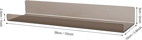 6 Pack 15" Dezzer Acrylic Shelves for Wall, Acrylic Floating Shelves for Bathroom Bedroom, Invisible Bookshelf Wall