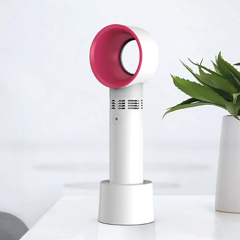Portable Mini USB Rechargeable Bladeless Fan, 360° Air Suction, Three Adjustment Speeds, Handy Cooler for Home Outdoor