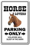 Horse Lovers Parking Sign, Rider Riding Breeder Ranch Pony | Indoor/Outdoor | 20" Tall