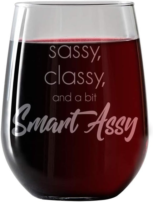 IT'S A SKIN Funny Stemless Wine Glass, 17oz with Saying for Women, Includes Complimentary Food Pairing Card