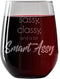 IT'S A SKIN Funny Stemless Wine Glass, 17oz with Saying for Women, Includes Complimentary Food Pairing Card