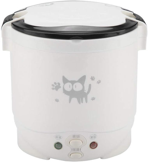 1L 12v Tiiyee Mini Rice Cooker, Portable Rice Maker Electric Lunch Box for Car Food Steamer Fast Cooking Automatic Non