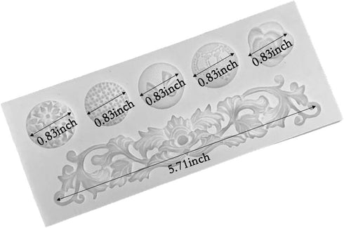 DIY Baroque Scroll Relief Cake Border Silicone Molds - European Frame Cake Decorating Tools - Grey