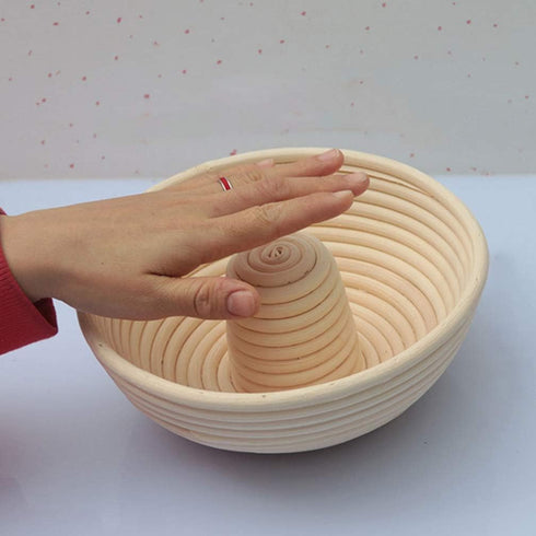 Cabilock Circular Bread Banneton Proofing Basket, Hand Woven Rattan Dough Proving Bowl for Sourdough