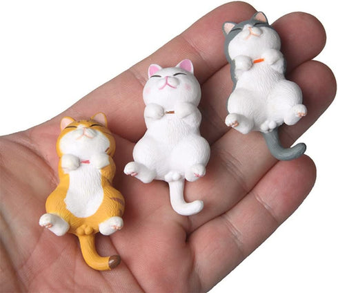 3 Pcs Fun Cat Fridge Magnets, Kroysea Cute Decorative Strong Magnets for Whiteboard, Kitchen, Office