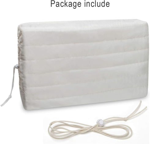Luxiv Indoor Air Conditioner Cover, White Adjustable Protection for Window AC with Free Elastic Straps (24.5x17x2.5)