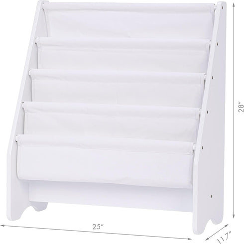 4 UTEX Kids Bookshelf Storage, Book Shelf for Kids Rooms, Tier Sling Bookshelf for Kids, Toddler, Magazine Book Rack