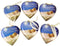 Set of 6 Heart Shaped Christ the Savior is Born Decoupage Christmas Ornament