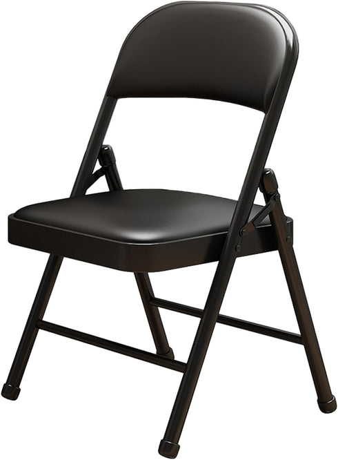 KAOCHA 1 Pack Bulk Folding Chairs with Padded Cushion, Single Black Steel Metal