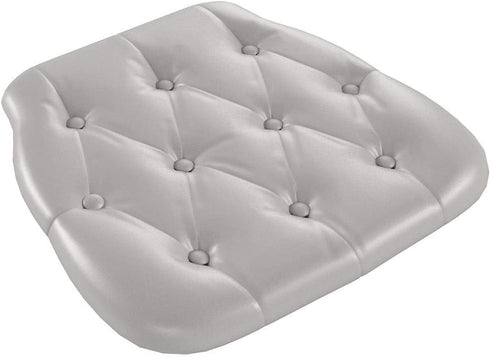 Stylish Silver Tufted Vinyl Cushion for Chiavari Chairs