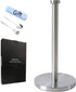 Stainless Steel Paper Towel Holder, Silver Countertop for Kitchen Bathroom, Standing Holder with Weighted Base for