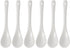 Set of 6 Premium White Porcelain Spoons for Coffee, Espresso, Tea, Sauces, and Desserts