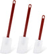 Set of 3 Commercial Silicone Spatulas, High Heat Resistant Scraper for Kitchen Cooking, Red Handle, 10-16 Inch