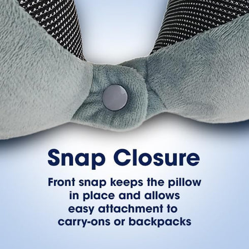 Wolf Essentials 4-Piece Set Memory Foam Neck Pillow Travel Ergonomic Neck Support Pillow with Eye Mask, Earplugs & Mesh