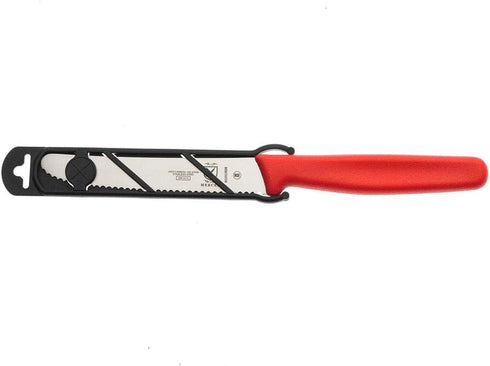 Mercer Culinary Rounded Tip Wavy Serrated Bar Knife, 4.3" Red