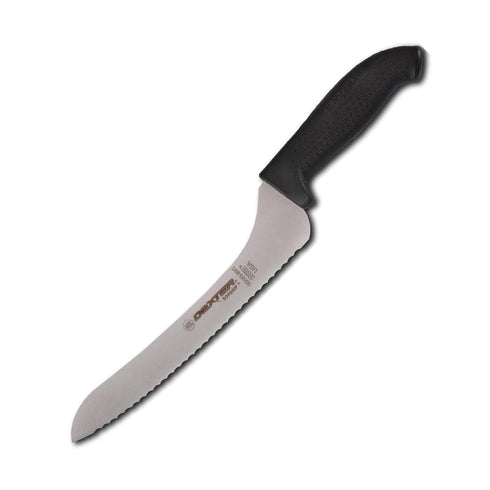 9" Offset Scalloped Sandwich Knife, Blk