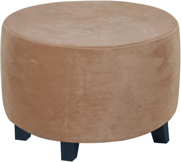 GERLNF Round Velvet Ottoman Slipcover Ottoman Covers Footstool Protector Covers Storage Stool Ottoman