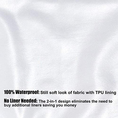 Ultimate Waterproof Long Fabric Shower Curtain or Liner 72x74, Breathable TPU & Machine Washable, White