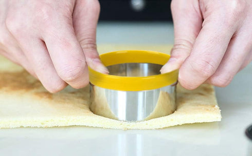Alimat PluS Round Cookie Biscuit Cutter Set, 12 Pack Stainless Steel Pastry Cutters for Donut, Dough, Fondant