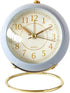 SHISEDECO Small Classic Non-Ticking Tabletop Alarm Clock, Battery Operated Astronaut Desk Clock with Backlight (Blue)