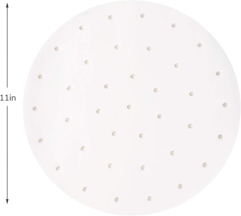 Beasea Air Fryer Parchment Paper 11 Inch, 200pcs Air Fryer Disposable Paper Liners White Air Fryer Filter Paper Perforated Parchment Paper Bamboo Steamer Papers for Air Fryer and Steaming Basket by Beasea