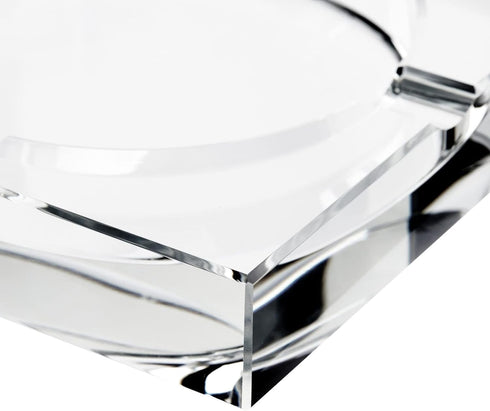 Juvale Glass Crystal Ashtray with 4 Slots for Cigars - Luxury Square Cigarette Holder for Home, Office, Desk (7 x 7 x